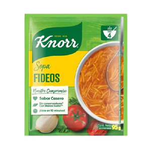 Sopa de fideos knorr con tomate